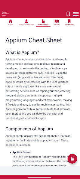 Appium Automation Guiod Android App Cheat Sheets UI