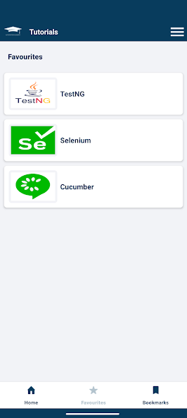 Automation Academy Android App Favourites UI