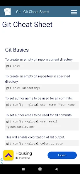 Cheat Sheets Android App