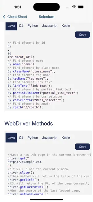 Cheat Sheets iOS App