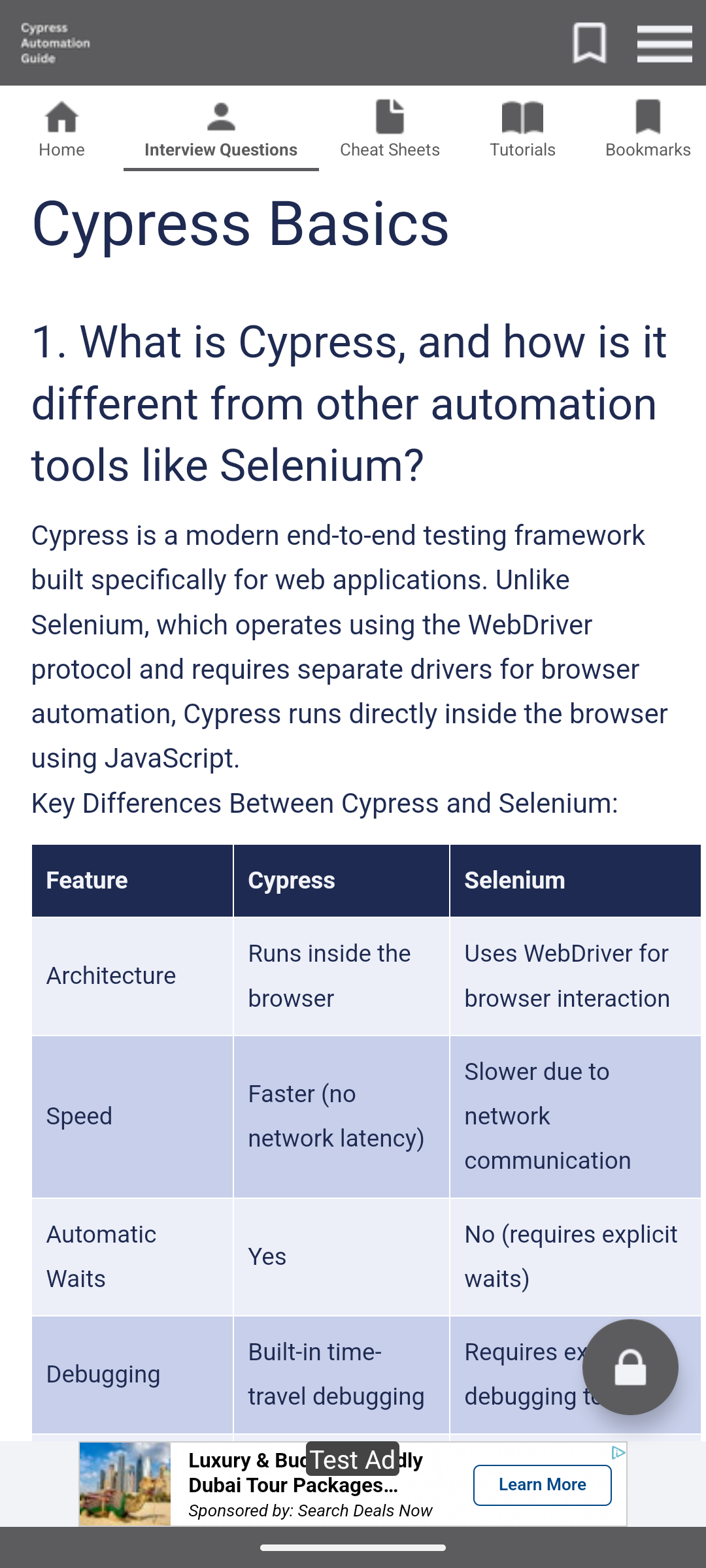 Cypress Automation Guide Android App