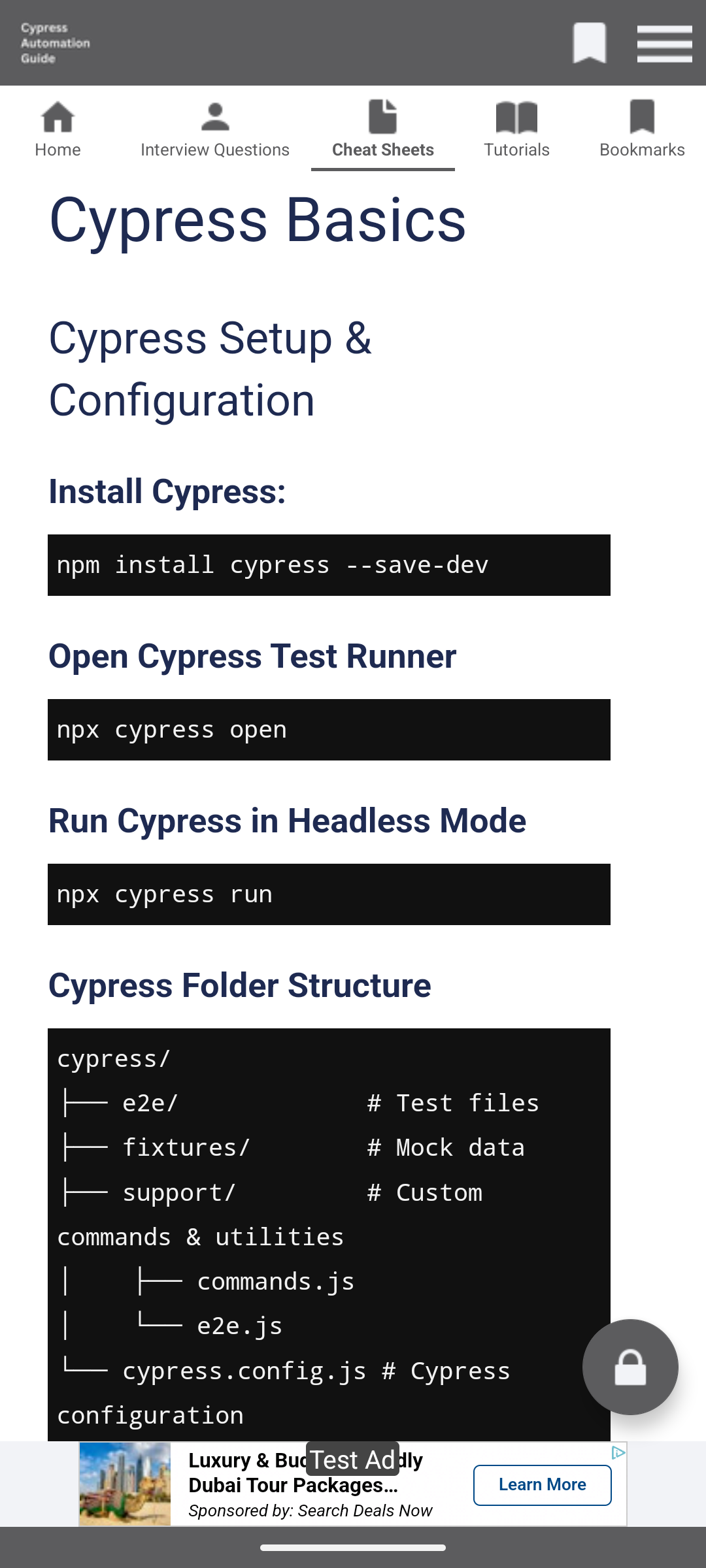 Cypress Automation Guide Android App