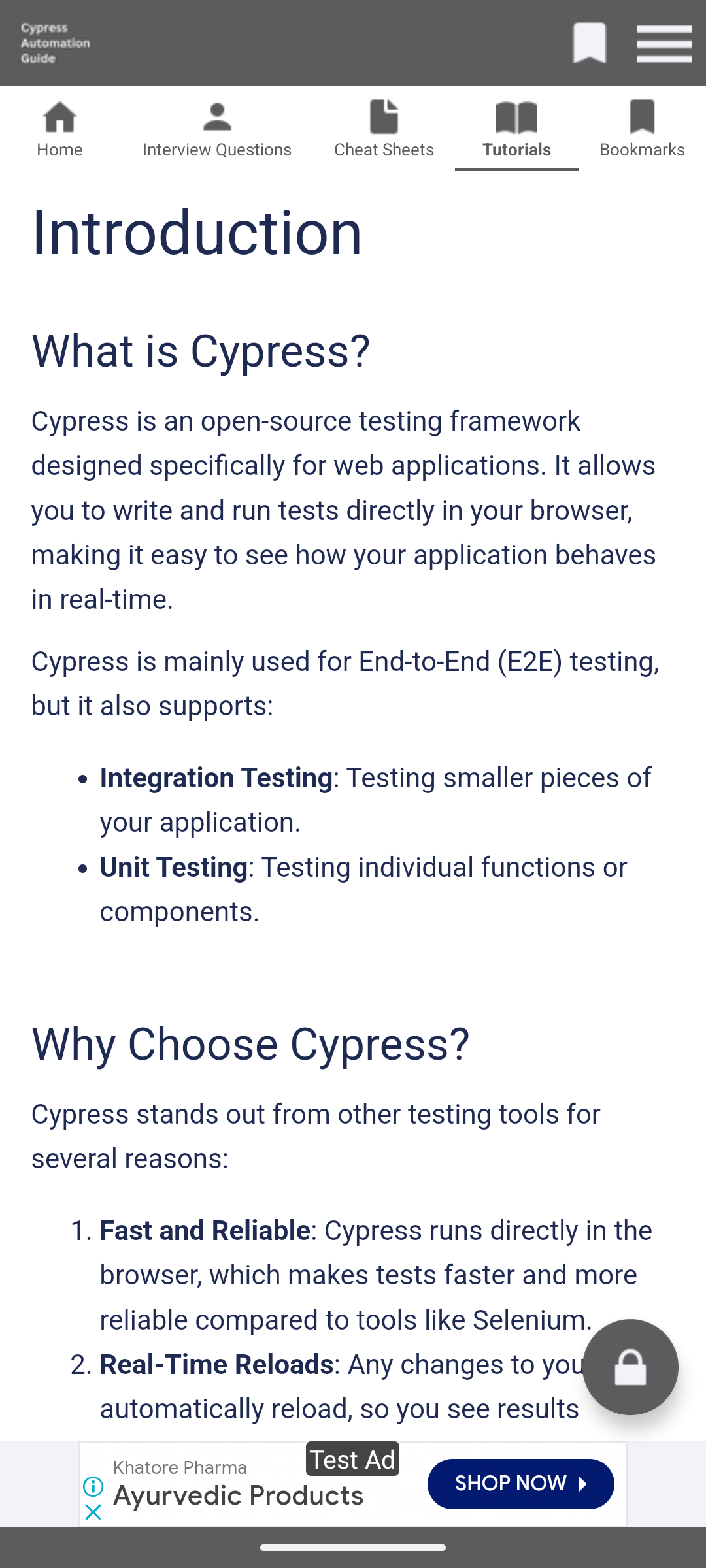 Cypress Automation Guide Android App