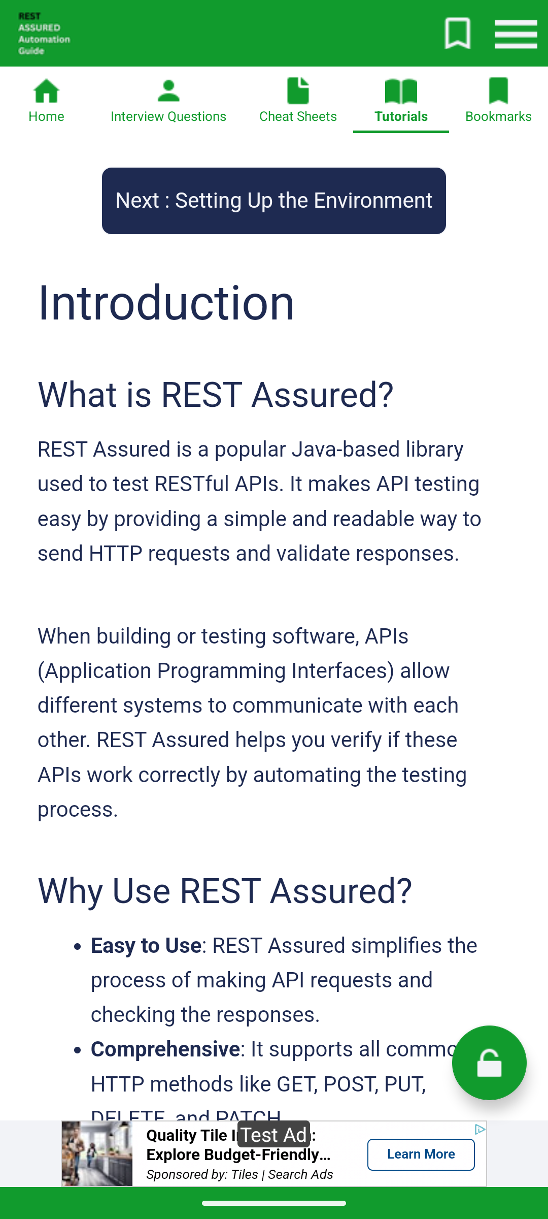 Rest-Assured Automation Guide Android App